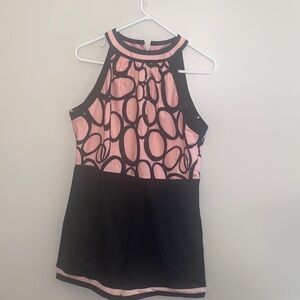 Romper Pink and Black Sleeveless Top